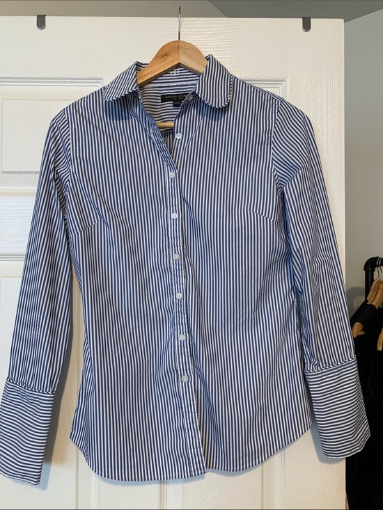Banana Republic Tops - Banana Republic Riley Blue and White Striped Dress Shirt